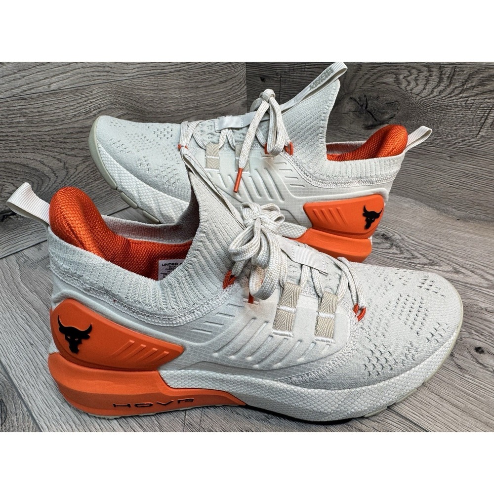 Under Armour Womens Project Rock 3 3023005-111 Size 9.5 White Shoes Sneakers